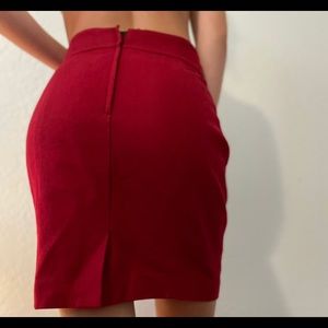 H&M red wool skirt size 4